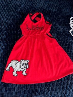 Red Bulldogs Appliqué Dress